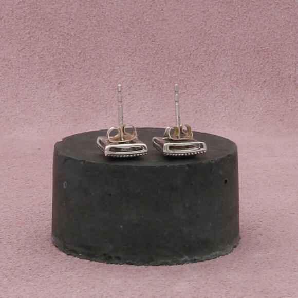 zales sterling silver diamond accent squared stud earrings - Picture 3 of 3